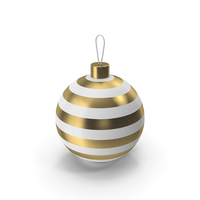 Christmas Ornament White and Gold PNG & PSD Images