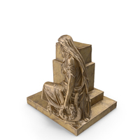 Woman Bow Down Bronze Pedestal PNG & PSD Images