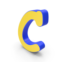 Letter C Yellow Blue PNG & PSD Images