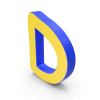 Letter D Yellow Blue PNG & PSD Images