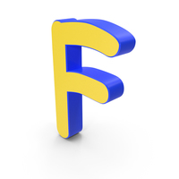 Letter F Yellow Blue PNG & PSD Images