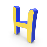 Letter H Yellow Blue PNG & PSD Images