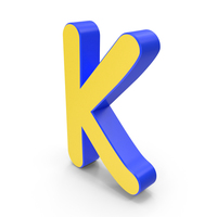 Letter K Yellow Blue PNG & PSD Images