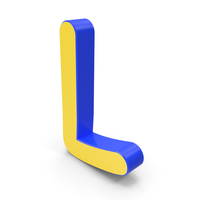 Letter L Yellow Blue PNG & PSD Images