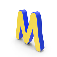 Letter M Yellow and Blue PNG & PSD Images