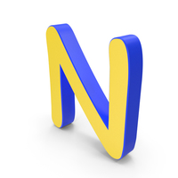 Letter N Yellow and Blue PNG & PSD Images
