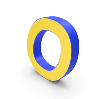 Letter O Yellow and Blue PNG & PSD Images