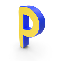 Letter P Yellow and Blue PNG & PSD Images