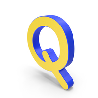 Letter Q Yellow and Blue PNG & PSD Images