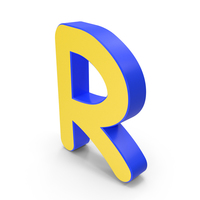 Letter R Yellow and Blue PNG & PSD Images