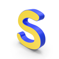 Letter S Yellow and Blue PNG & PSD Images