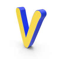 Letter V Yellow and Blue PNG & PSD Images