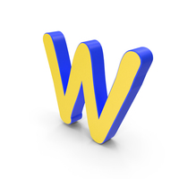 Letter W Yellow and Blue PNG & PSD Images