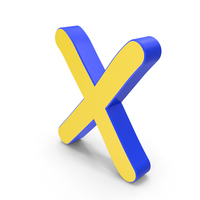 Letter X Yellow and Blue PNG & PSD Images
