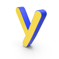 Letter Y Yellow and Blue PNG & PSD Images