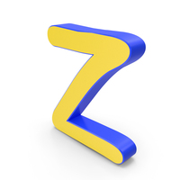 Letter Z Yellow and Blue PNG & PSD Images