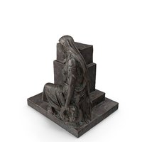 Woman Bow Down Bronze Outdoor Pedestal PNG & PSD Images