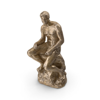 坐着的人青铜雕塑PNG和PSD图像