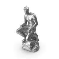 坐着的金属雕塑PNG和PSD图像