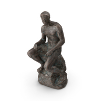 Sitting Man Bronze Outbronze Sculpture PNG & PSD Images