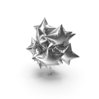 Helium Star Shape Balloons Bouquet Silver PNG & PSD Images