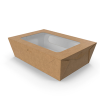 Large Kraft Salad Box with Clear Window PNG & PSD Images