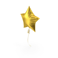 Matte Gold Star Foil Balloon PNG & PSD Images