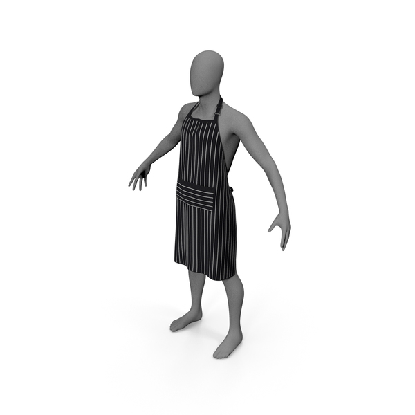 Men Cooking Apron Striped on Mannequin PNG & PSD Images