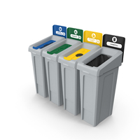 Modular Recycling Bins Set PNG & PSD Images