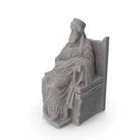 Sitting Dionysus Stone Statue PNG & PSD Images