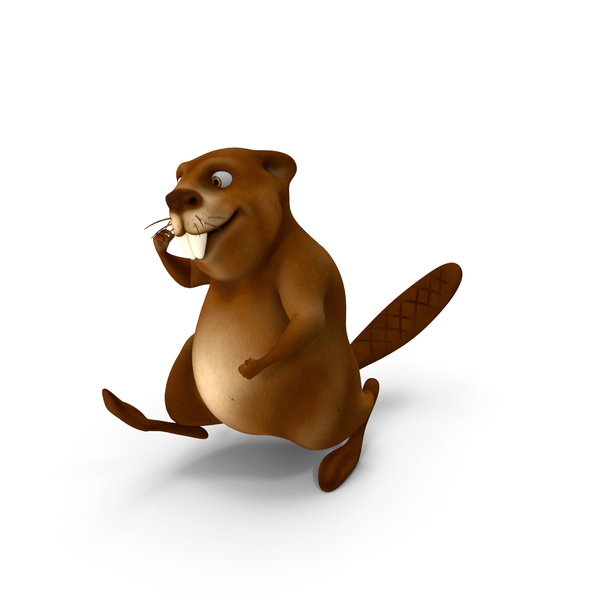 Cartoon Beaver Walking Pose PNG & PSD Images
