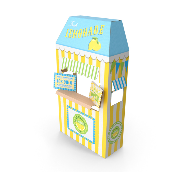 Lemonade Booth Cardboard Stand PNG & PSD Images