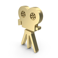 Gold Video Movie Projector Symbol PNG & PSD Images