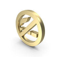 Gold No Smoking Symbol PNG & PSD Images