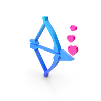 Blue Love Heart Bow Arrow Symbol PNG & PSD Images