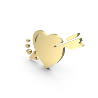 Gold Heart Valentine Symbol PNG & PSD Images