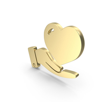 Gold Heart Care Symbol PNG & PSD Images