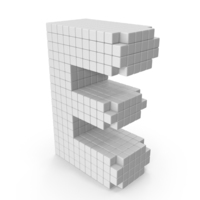 Cube Shaped Letter E PNG & PSD Images