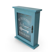 Pastoral Style Wooden Key Holder Box Blue PNG & PSD Images