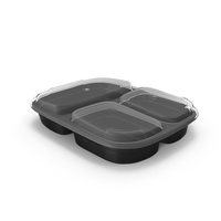 Plastic 3 Compartment Meal Prep Container with Lid PNG & PSD Images