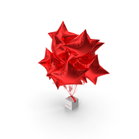 Red Star Balloon Bouquet with Gift Box PNG & PSD Images