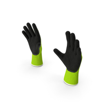 安全工作手套绿色PNG和PSD图像