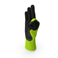Safety Work Gloves OK Hand Gesture Green PNG & PSD Images