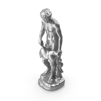 Satyr with Wineskin Metal PNG & PSD Images