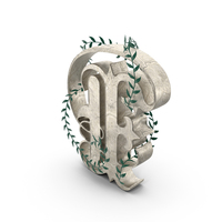 Letter F with Decorative Leaves PNG & PSD Images