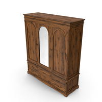 Old Victorian Natural Mirror Wardrobe PNG & PSD Images