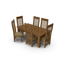 Wooden Dining Set - Natural Table and Chairs PNG & PSD Images