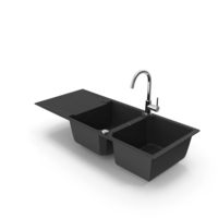 Kitchen Black Double Sink 1 PNG & PSD Images