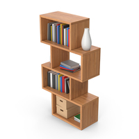 Wooden Bookcase With Books PNG & PSD Images
