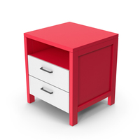 Red White Bedside Table PNG & PSD Images